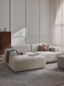 Canapé d'angle 3 places Melva, Tissu beige clair, larg. 238 x prof. 143 cm, dossier à droite