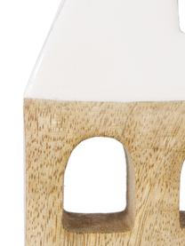 Figuras decorativas casas Hood, 2 uds, Madera de mango, Madera clara, blanco, Set de diferentes tamaños