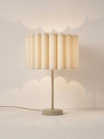 Lámpara de mesa de lino Lucina, Pantalla: lino, Estructura: metal, Cable: cubierto en tela, Beige claro, Ø 32 x Al 46 cm