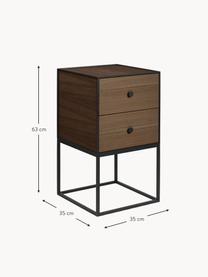 Modul Frame aus Holz und Metall, Eichenholz, Schwarz, B 35 x H 63 cm