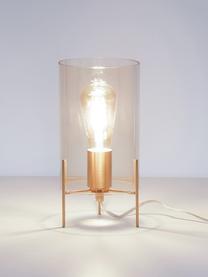 Kleine Tischlampe Laurel aus farbigem Glas, Lampenschirm: Glas, Transparent, Goldfarben, Ø 14 x H 28 cm