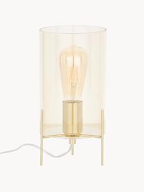 Kleine Tischlampe Laurel aus farbigem Glas, Lampenschirm: Glas, Transparent, Goldfarben, Ø 14 x H 28 cm