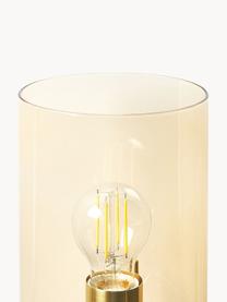 Malá stolová lampa z farbeného skla Laurel, Priehľadná, odtiene zlatej, Ø 14 x V 28 cm