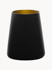 Křišťálové sklenice na koktejly Power, 6 ks, Potažený křišťál, Černá, zlatá, Ø 9 cm, V 10 cm, 380 ml
