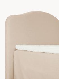 Letto boxspring premium Dahlia, Materasso: nucleo a 5 zone di molle , Piedini: legno massiccio di betull, Tessuto beige, Larg.140 x  lung. 200 cm, grado di durezza H2