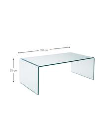 Mesa de centro Line, Vidrio templado, Transparente, An 110 x Al 35 cm