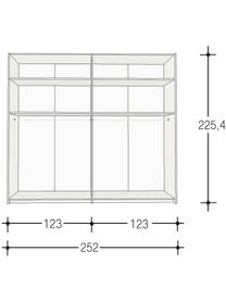 Schwebetürenschrank Oliver mit 2 Türen, inkl. Montageservice, Korpus: Holzwerkstoffplatten, lac, Dunkelgrau, 252 x 225 cm