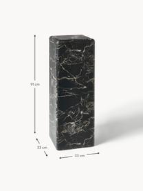 Dekorativní sloup v mramorovém vzhledu Look, Polyresin potažený melaminovou fólií, Černá, mramorový vzhled, Š 33 cm, V 91 cm