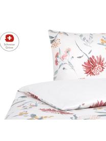 Baumwollsatin-Bettdeckenbezug Evie mit Aquarell Blumen-Muster, Webart: Satin Fadendichte 210 TC,, Floraler Druck, Weiss, B 160 x L 210 cm