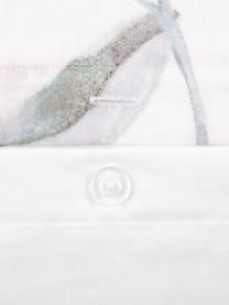 Baumwollsatin-Bettdeckenbezug Evie mit Aquarell Blumen-Muster, Webart: Satin Fadendichte 210 TC,, Floraler Druck, Weiss, B 160 x L 210 cm