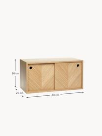 Wand-dressoir Herringbone van eikenhout met visgraatpatroon, MDF met eikenhoutfineer

Dit product is gemaakt van duurzaam geproduceerd, FSC®-gecertificeerd hout., Eikenhout, B 40 x H 20 cm