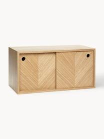 Credenza da parete in legno di quercia con motivo spina di pesce Herringbone, Pannello di fibra a media densità (MDF) con finitura in legno di quercia

Questo prodotto è realizzato con legno di provenienza sostenibile e certificato FSC®, Legno di quercia, Larg. 40 x Alt. 20 cm