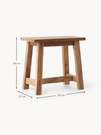Stołek z drewna tekowego Lawas, Naturalne drewno tekowe pochodzące z recyklingu, Drewno tekowe, S 50 x W 46 cm