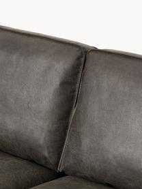 Ecksofa Hunter aus recyceltem Leder, Bezug: 70% recyceltes Leder, 30%, Gestell: Massives Kiefernholz, hoc, Füße: Metall, pulverbeschichtet, Leder Anthrazit, B 264 x T 154 cm, Eckteil links