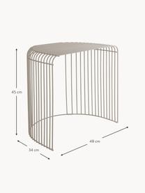 Stolik pomocniczy z metalu Curva, Stal malowana proszkowo, Greige, matowy, S 48 x D 45 cm