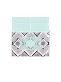 Tapis ethnique lavable en coton Oslo Aztec, Blanc crème, tons gris