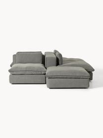 Sofa modułowa XL Felix, Tapicerka: 100% poliester Dzięki tka, Nogi: tworzywo sztuczne Ten pro, Ciemnoszara tkanina, B 360 x T 240 cm