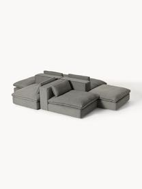 Sofa modułowa XL Felix, Tapicerka: 100% poliester Dzięki tka, Nogi: tworzywo sztuczne Ten pro, Ciemnoszara tkanina, B 360 x T 240 cm