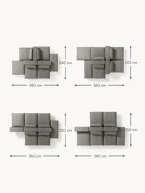 Sofa modułowa XL Felix, Tapicerka: 100% poliester Dzięki tka, Nogi: tworzywo sztuczne Ten pro, Ciemnoszara tkanina, B 360 x T 240 cm