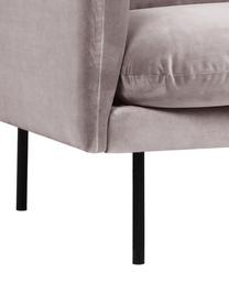 Poltrona in velluto Moby, Rivestimento: velluto (rivestimento in , Struttura: legno di pino massiccio, , Gambe: metallo verniciato a polv, Velluto greige, Larg. 90 x Prof. 90 cm