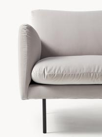 Samt-Sessel Moby, Bezug: Samt (Hochwertiger Polyes, Gestell: Massives Kiefernholz, FSC, Beine: Metall, pulverbeschichtet, Samt Greige, B 90 x T 90 cm