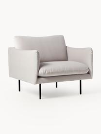 Sillón de terciopelo Moby, Tapizado: terciopelo (poliéster de , Estructura: madera de pino maciza, Patas: metal con pintura en polv, Terciopelo greige, An 90 x F 90 cm