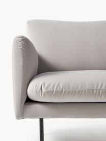 Fluwelen fauteuil Moby, Bekleding: fluweel (hoogwaardig poly, Frame: massief grenenhout, Poten: gepoedercoat metaal Dit p, Fluweel greige, B 90 x D 90 cm