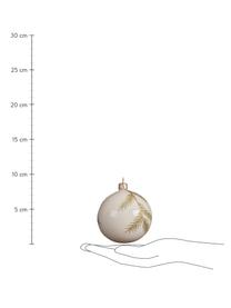 Kerstballen Zian, 6 stuks, Gebroken wit, goudkleurig, Ø 8 cm