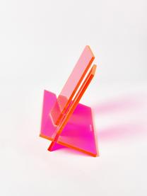 Boekenstandaard Crystal, B 36 x H 34 cm, Acrylglas, Roze, semi-transparant, B 36 x H 34 cm