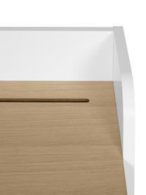 Scandi bureau Fiore in wit, Frame: gelakt MDF, Tafelblad: MDF met eikenhoutfineer, Wit, bruin, 91 x 49 cm