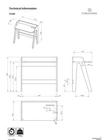 Skandi-Schreibtisch Fiore in Weiss, Gestell: Mitteldichteholzfaserplat, Tischplatte: Mitteldichteholzfaserplat, Weiss, Braun, B 91 x T 49 cm