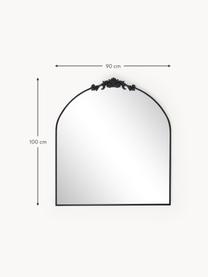 Specchio barocco da parete Saida, Cornice: metallo rivestito, Superficie dello specchio: lastra di vetro, Nero, Larg. 90 x Alt. 100 cm