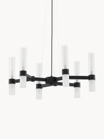 Grote hanglamp Century met diffuser, Zwart, transparant, Ø 70 x H 31 cm