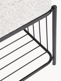 Tabouret bouclé avec rangement Milou, Tissu bouclé gris clair, larg. 35 x haut. 45 cm