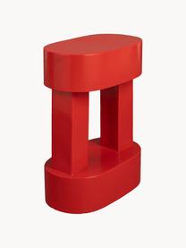 Oválný kovový odkládací stolek Magenta, Potažený kov, Červená, Š 36 cm, V 47 cm