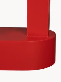 Tavolino ovale in metallo Magenta, Metallo rivestito, Rosso, Larg. 36 x Alt. 47 cm