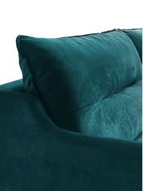 Sametová rohová pohovka s funkcí spaní Loft, Smaragdově zelená