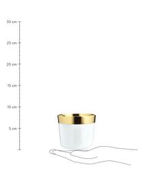 Vergoldeter Champagnerbecher Sip of Gold mit Relieflinien aus Porzellan, Becher: Porzellan, Rand: Porzellan, vergoldet, Weiß, Goldfarben, Ø 9 x H 7 cm, 300 ml