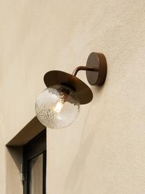 Outdoor wandlamp Liila, Lampenkap: glas, Bruin, transparant, B 17 x H 26 cm