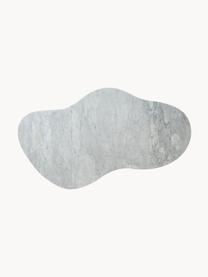 Marmeren salontafel Naruto in organische vorm, Tafelblad: marmer, Poten: eikenhout, Eikenhout, wit, gemarmerd, B 140 x D 80 cm