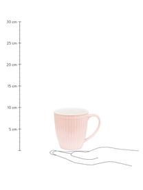 Tazza rosa fatta a mano con design in rilievo Alice 2 pz, Gres, Rosa, Ø 10 x Alt. 10 cm