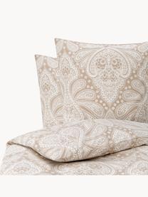 Renforcé povlečení  z organické bavlny s paisley vzorem Manon, Béžová, bílá, se vzorem, 200 x 200 cm + 2 polštáře 80 x 80 cm