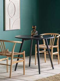Kulatý dřevěný jídelní stůl Maddox, Ø 90 cm, Černá, Ø 90 cm