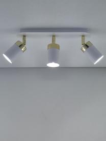 Faretti da soffitto Joker, Paralume: metallo verniciato, Bianco ottone, Larg. 45 x Alt. 13 cm