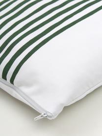 Housse de coussin 40x40 Corey, Blanc, vert foncé