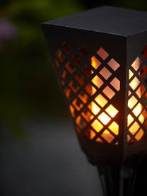 Lámpara solar Flame, con efecto fuego, Pantalla: plástico, Negro, Ø 12 x Al 79 cm