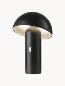 Kleine mobiele LED tafellamp Svamp, dimbaar, Lampenkap: kunststof, Lampvoet: kunststof, Zwart, Ø 16 x H 25 cm