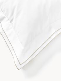 Poszewka na poduszkę z satyny bawełnianej Carlotta, Biały, jasny beżowy, S 40 x D 80 cm