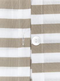 Pościel z perkalu Yuliya, Taupe, biały, 135 x 200 cm + 1 poduszka 80 x 80 cm