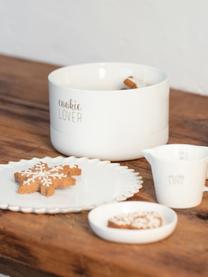 Contenitore biscotti in porcellana Cookie, Ø 16 cm, Porcellana smaltata, Bianco, dorato, Ø 16 x Alt. 10 cm